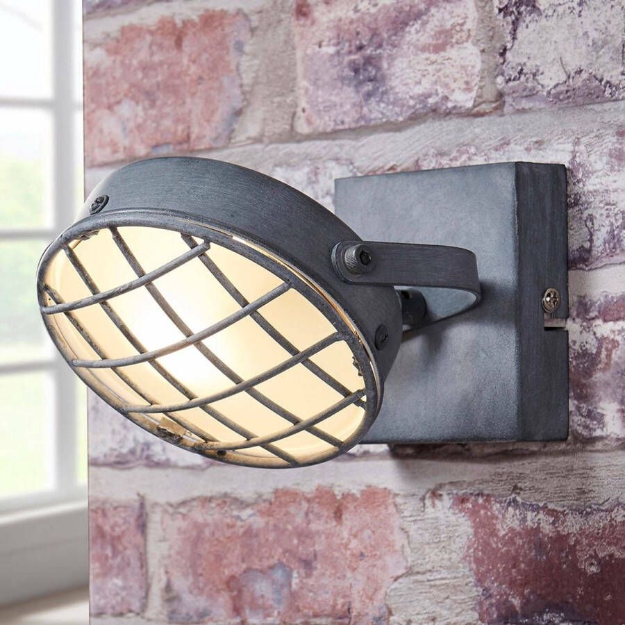 Lindby buitenspot 1licht Metaal glas H: 13 cm G9 rookgrijs wit