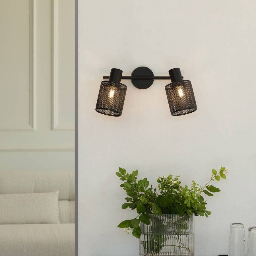 Lindby buitenspot 2lichts ijzer H: 22 cm E27 zwart
