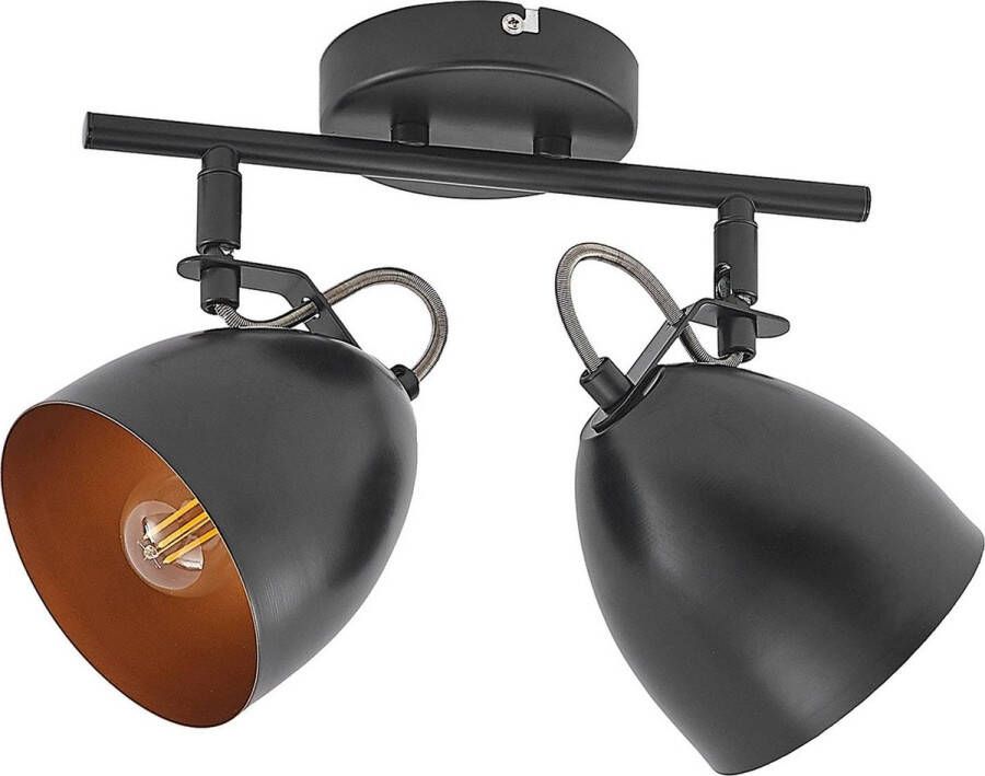 Lindby buitenspot 2lichts ijzer H: 24.5 cm E14 zwart goud
