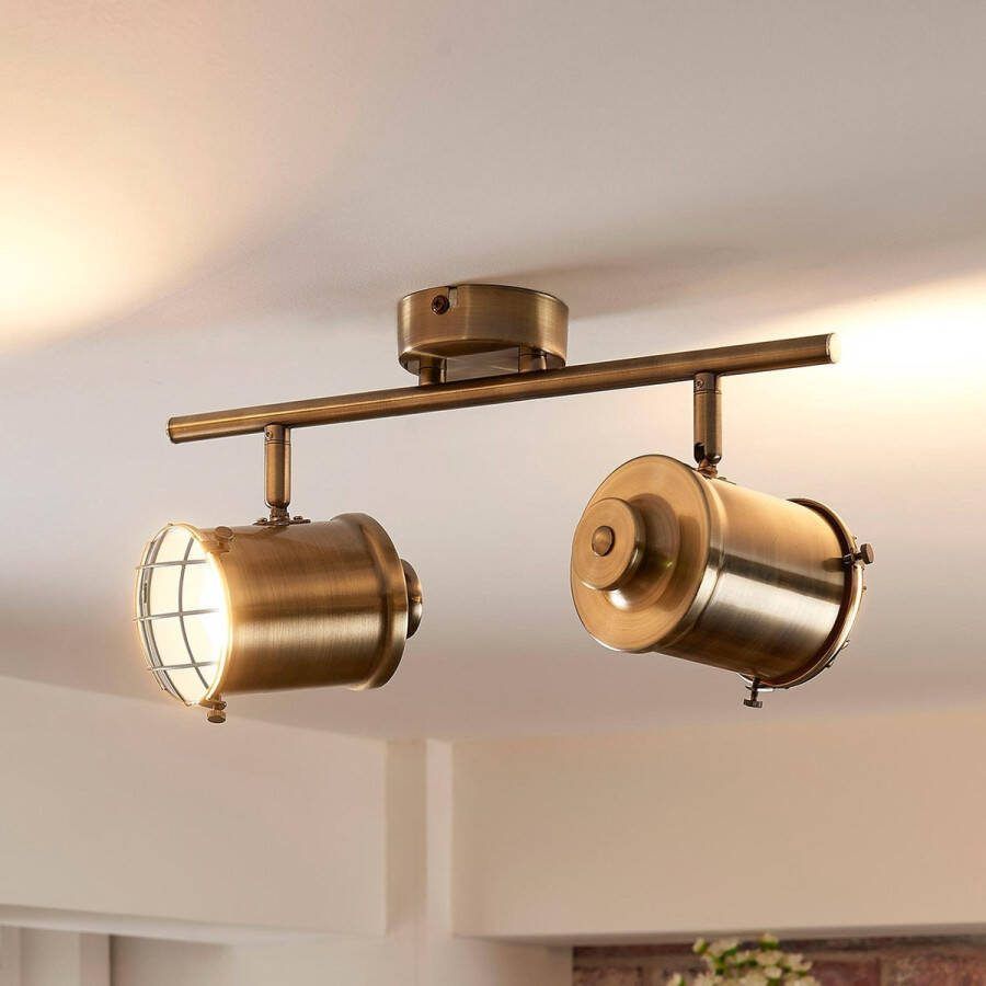 Lindby buitenspot 2lichts Metaal H: 20 cm E14 antiek messing