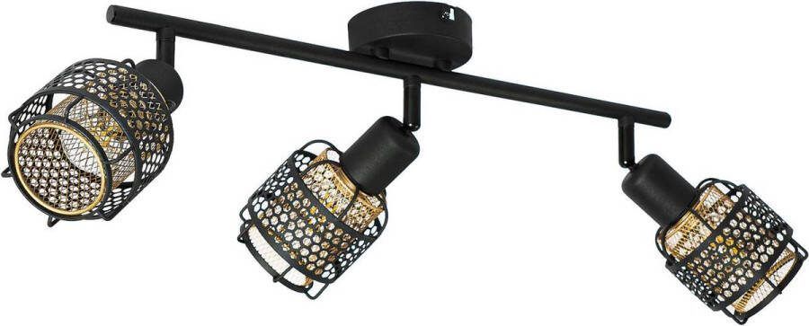 Lindby buitenspot 3lichts ijzer H: 22.5 cm E14 zwart goud