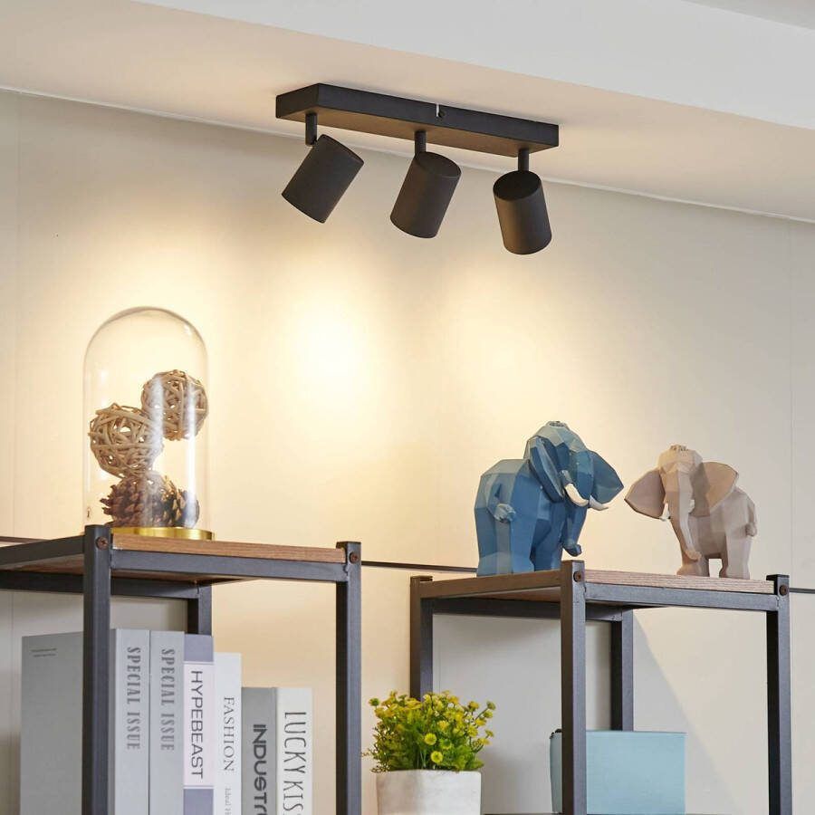 Lindby buitenspot 3lichts ijzer metaal H: 13 cm GU10 zandzwart