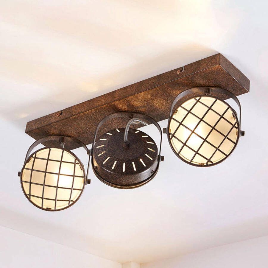 Lindby buitenspot 3lichts Metaal glas H: 18 cm G9 roest wit