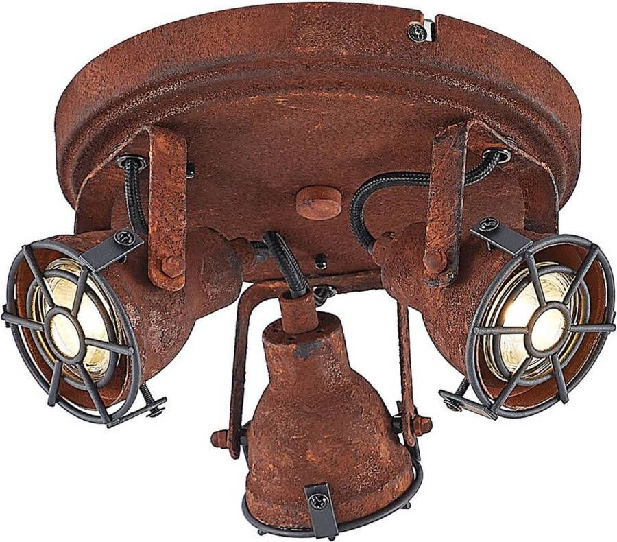 Lindby buitenspot 3lichts metaal H: 13 cm GU10 roestbruin