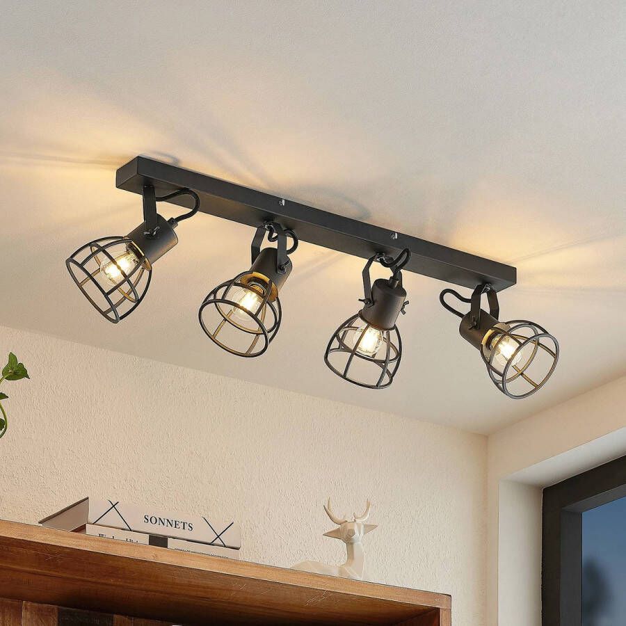 Lindby buitenspot 4lichts ijzer H: 15.5 cm E14 zwart