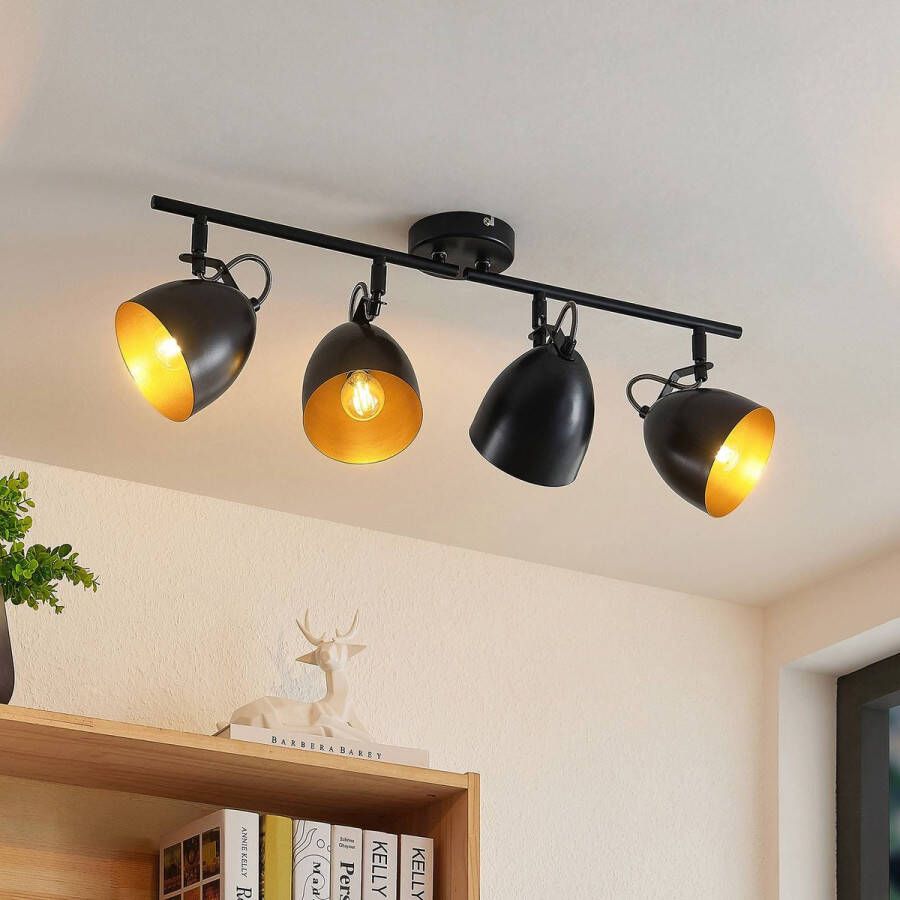 Lindby buitenspot 4lichts ijzer H: 24.5 cm E14 zwart goud