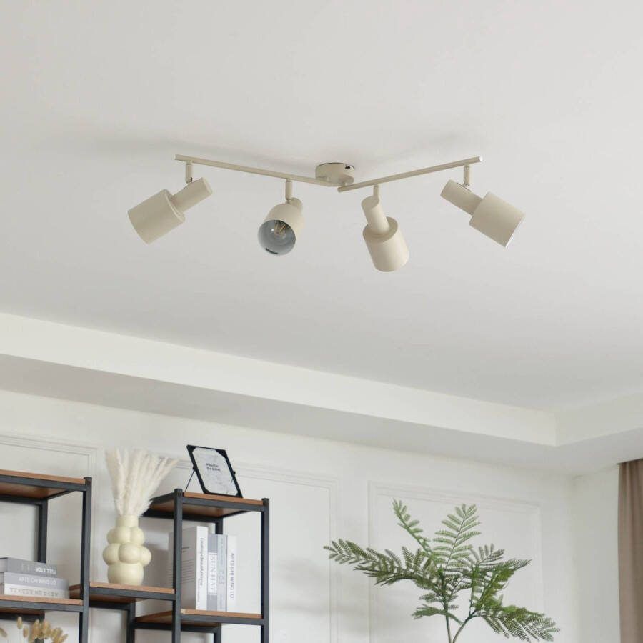 Lindby buitenspot 4lichts IJzer H: 25 cm E27 beige