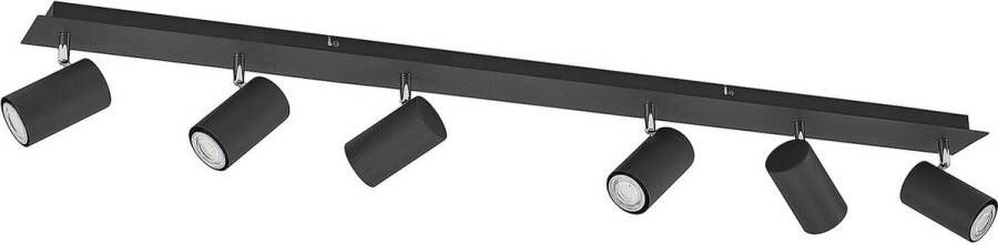 Lindby buitenspot 6lichts staal aluminium H: 12.5 cm GU10 zwart zand