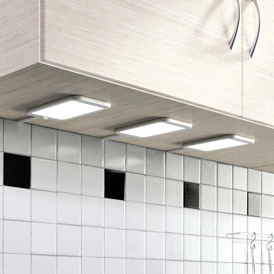 Lindby kastverlichting- met dimmer 3 lichts kunststof H: 1.12 cm zilver Inclusief lichtbronnen