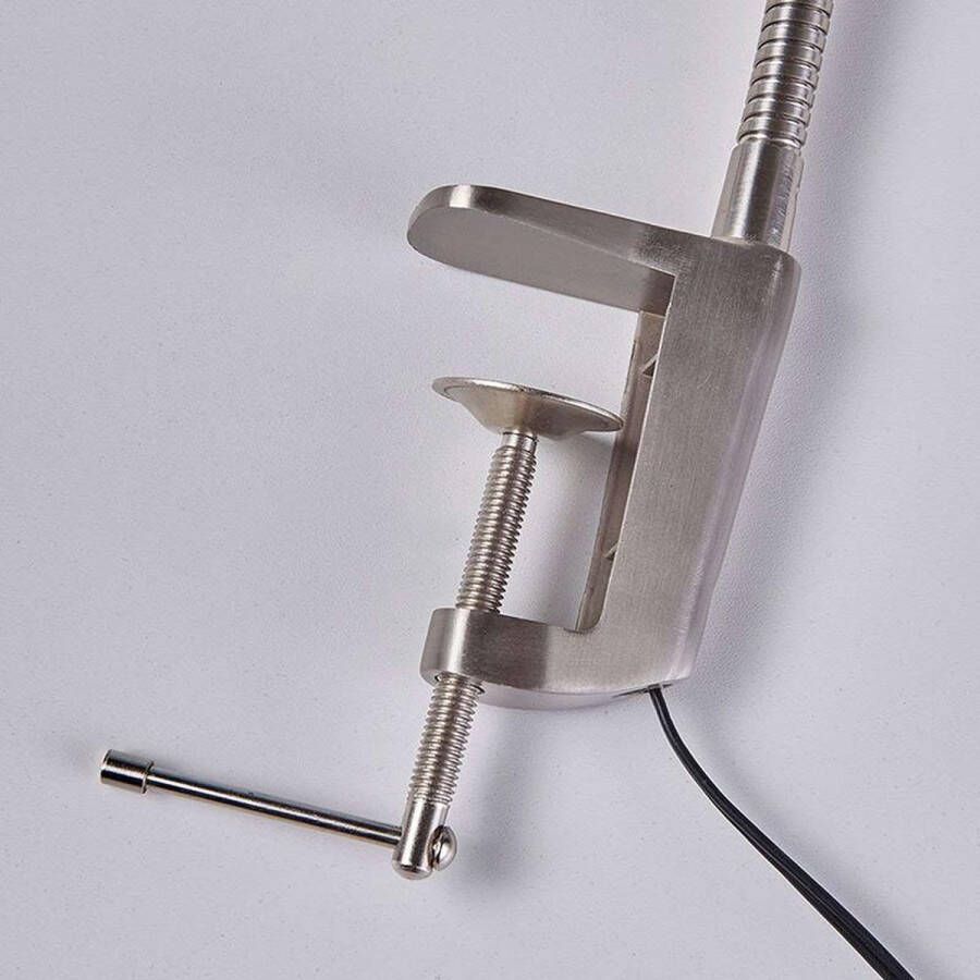 Lindby Klemlamp 1licht metaal H: 53 cm mat nikkel Inclusief lichtbron