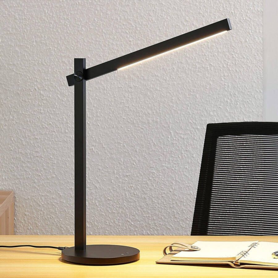 Lindby LED bureaulamp- met dimmer 1licht kunststof metaal H: 43 cm zwart Inclusief lichtbron