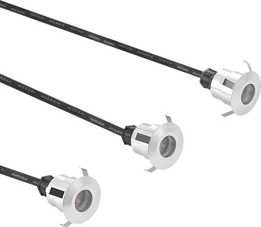 Lindby LED inbouwspot 3lichts aluminium polycarbonaat H: 4.8 cm aluminium Inclusief lichtbronnen
