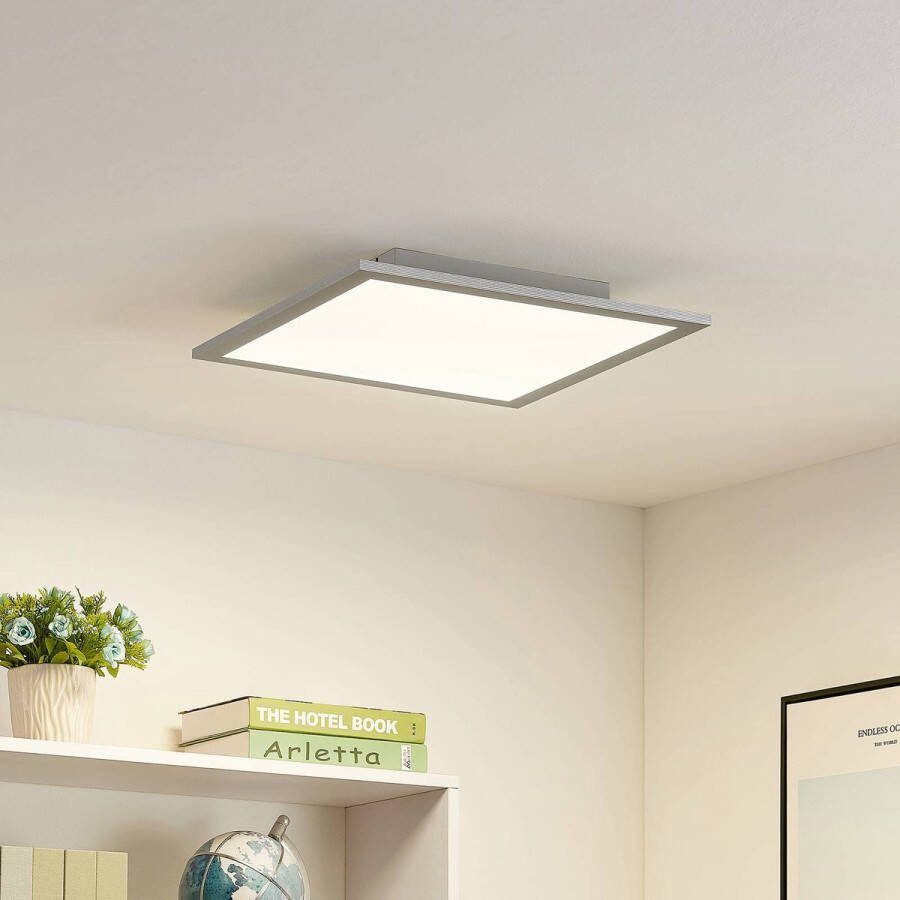 Lindby LED paneel 1licht aluminium kunststof H: 5.2 cm zilver wit Inclusief lichtbron