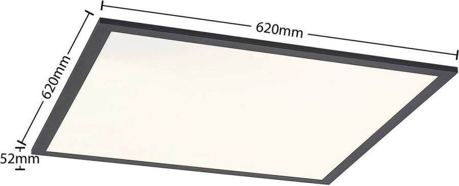 Lindby LED paneel 1licht aluminium kunststof H: 5.2 cm zwart wit Inclusief lichtbron