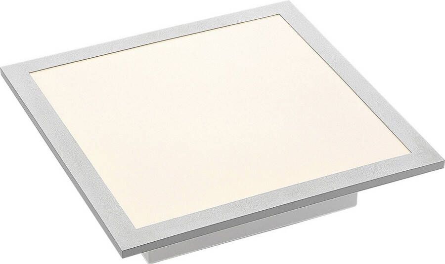 Lindby LED paneel 1licht kunststof aluminium H: 7.1 cm wit zilver Inclusief lichtbron