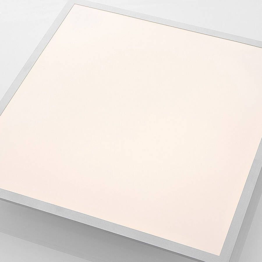 Lindby LED paneel CCT 1licht kunststof aluminium H: 7.3 cm wit zilver Inclusief lichtbron