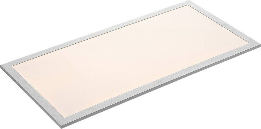 Lindby LED paneel CCT 1licht kunststof aluminium H: 7.3 cm wit zilver Inclusief lichtbron