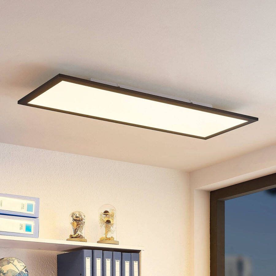 Lindby LED paneel- met dimmer 1licht aluminium kunststof H: 5.2 cm zwart wit Inclusief lichtbron