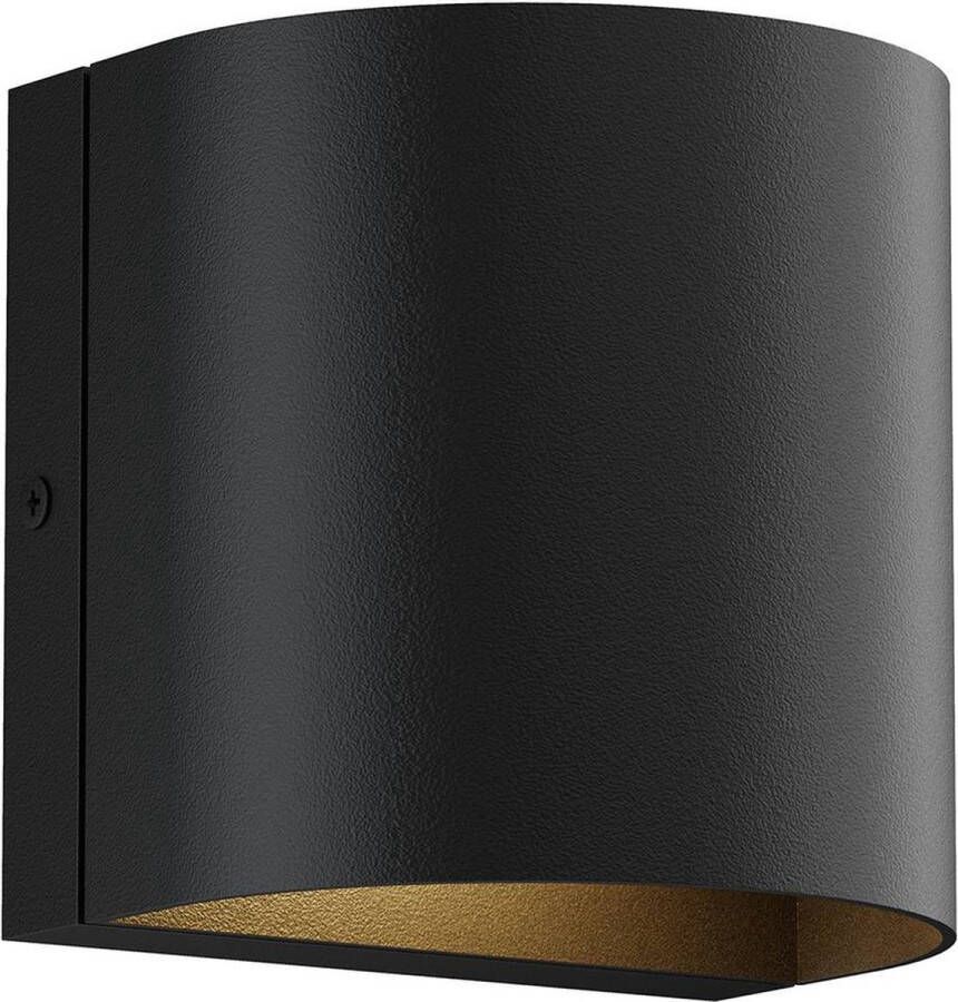 Lindby LED wandlamp buiten 2 lichts aluminium glas H: 12 cm zwart Inclusief lichtbronnen