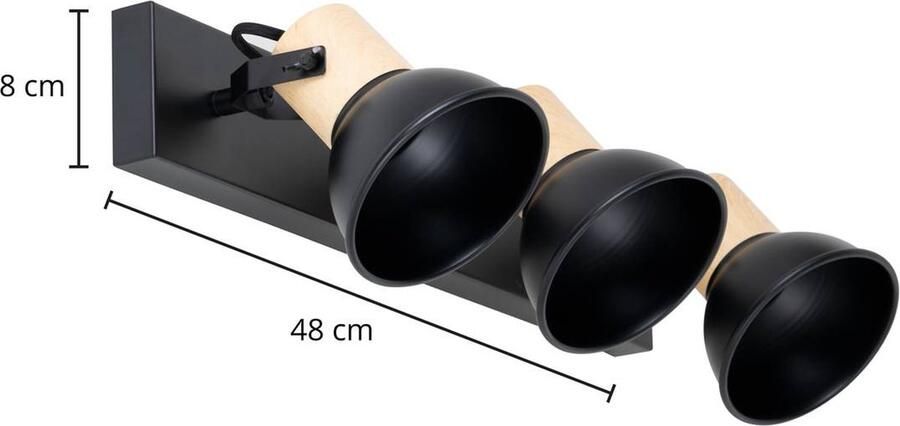Lindby buitenspot 3lichts ijzer H: 20.8 cm E14 zwart hout