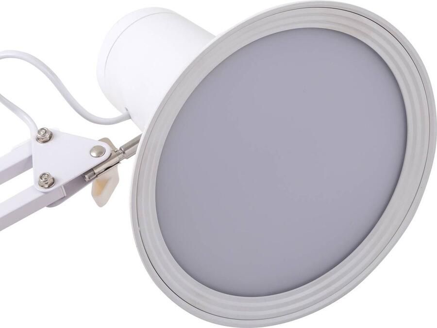 Lindby Klemlamp- met dimmer 1licht Metaal kunststof H: 70 cm wit Inclusief lichtbron