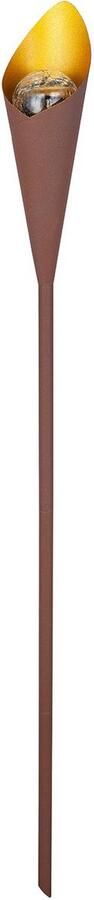 Lindby solar tuinverlichting 1licht ijzer glas kunststof H: 90 cm roest geelgoud Inclusief lichtbron