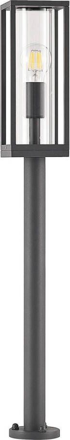 Lindby Tuinpad verlichting 1licht Aluminium glas H: 80 cm E27 donkergrijs (RAL 7016)