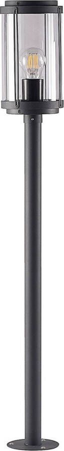 Lindby Tuinpad verlichting 1licht aluminium polycarbonaat H: 100 cm E27 donkergrijs helder