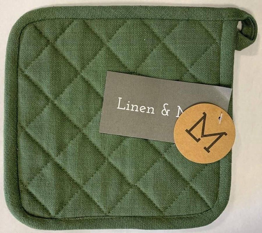 Linen And More Pannenlap Indi Army Green 20 X 20 Cm