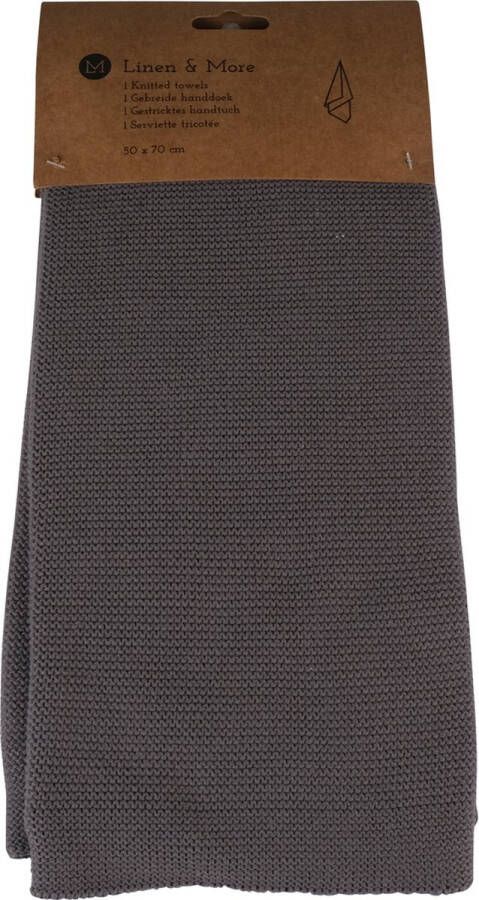 Linen & More Keukenhanddoek 'Eldrid' (50cm x 70cm Dark Grey)