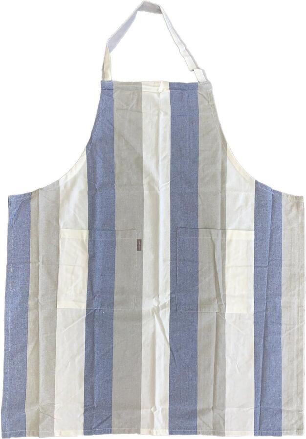 Linen & More Kookschort klassiek gestreept (True Navy)