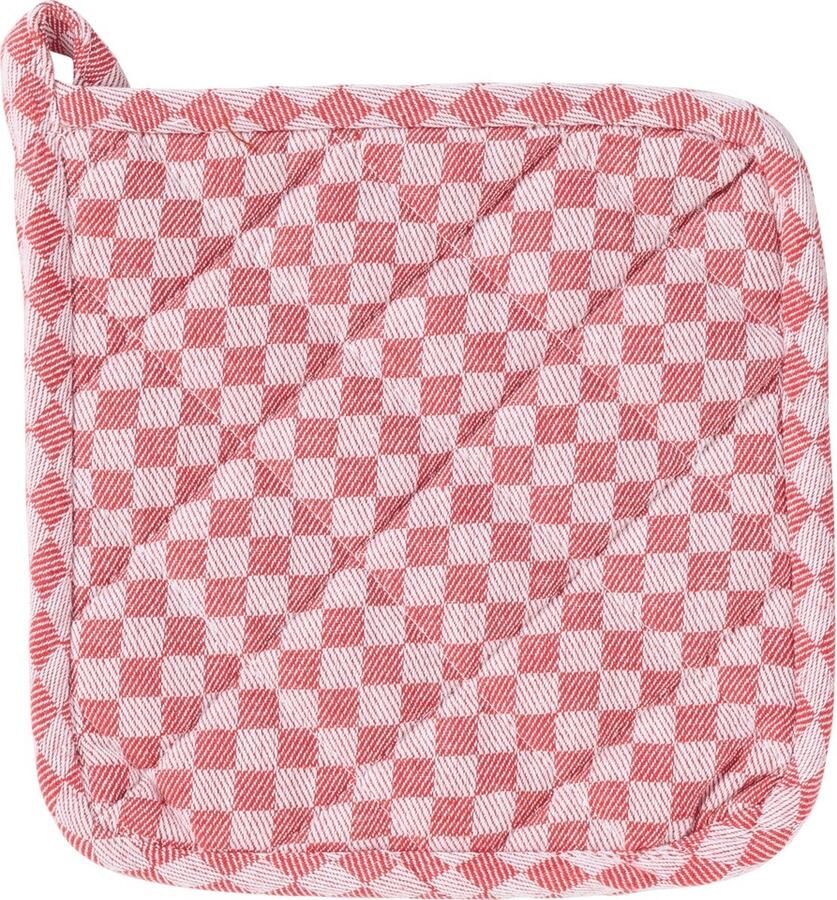 Linen & More Pannenlap 'Dutch Check' (20cm x 20cm Red)