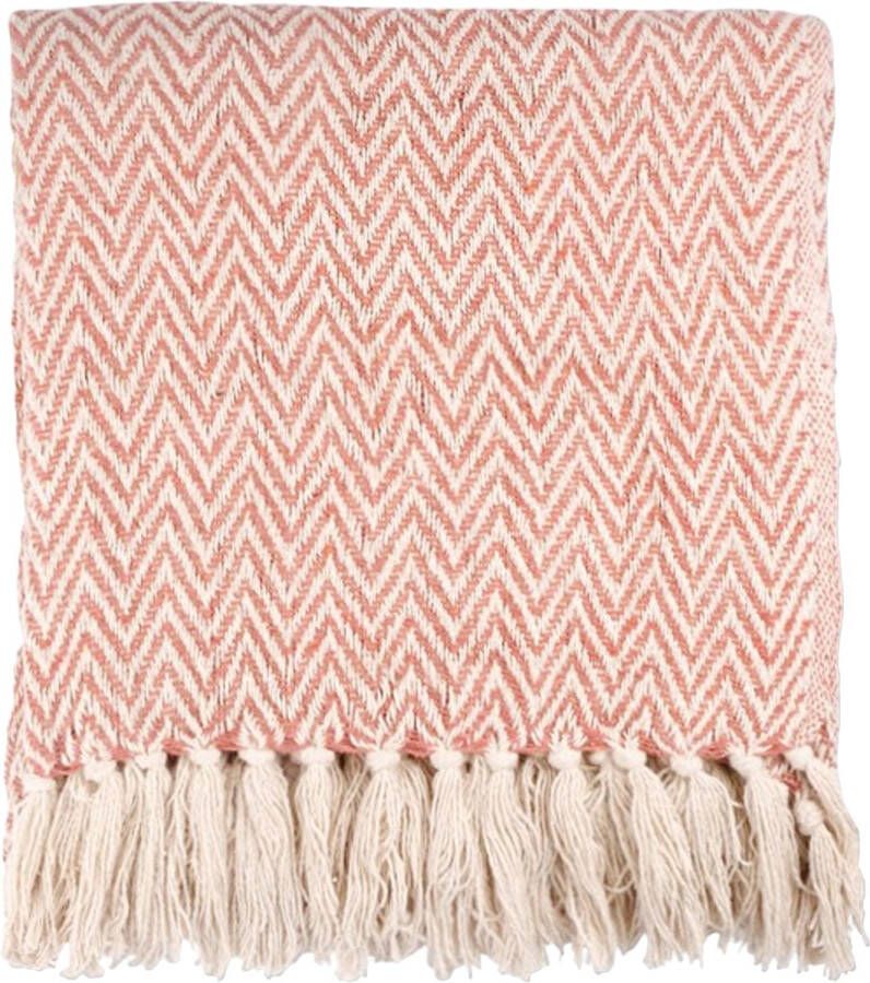Linen & More Plaid 'Zigzag' (130x170cm) Cameo Pink