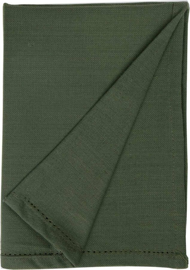 Linen & More Theedoek 'Indi' (50cm x 70cm Set van 3 Army Green)