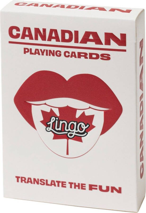 Lingo Canadese speelkaarten- playingcards- talen leren- Canadian- jong en oud- Canadian woordenschat- Leer Canadese woordenschat op een leuke en gemakkelijke manier- 52 essentiële vertalingen- Leren- reizen- spelen