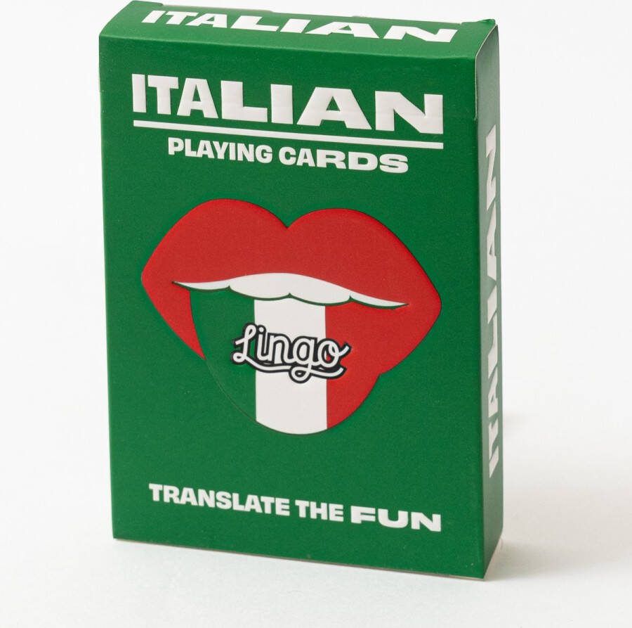 Lingo Italiaanse speelkaarten- playingcards- talen leren- Italian- jong en oud- Italiaanse woordenschat- Leer Italiaanse woordenschat op een leuke en gemakkelijke manier- 52 essentiële vertalingen- Leren- reizen- spelen
