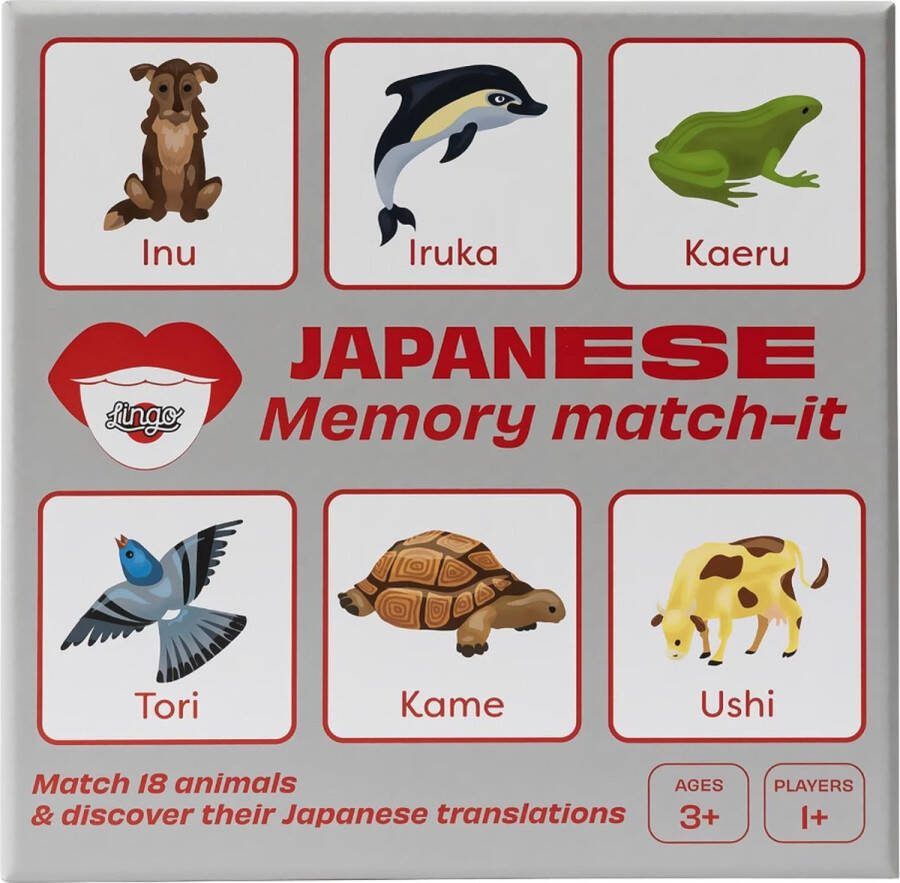 Lingo Japanse Memory Match-It Matching Memory Kaartspel Educatieve flashcards voor de Japanse taal Leuke woordenschatbouwer 17x17x2cm 95gr