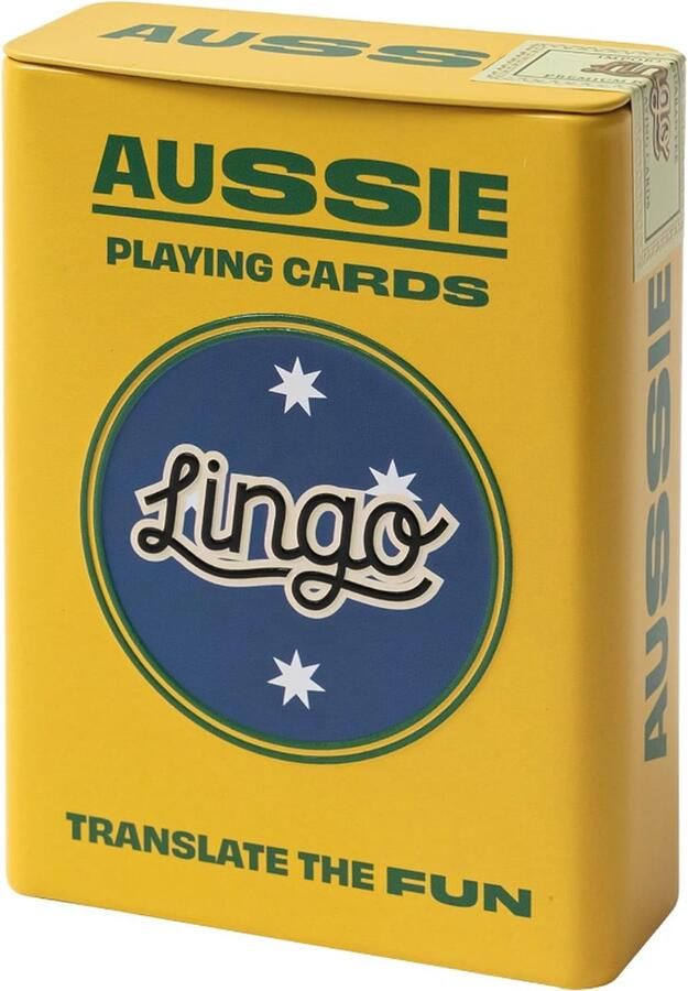 Lingo Aussie speelkaarten in blikken doos Reisflashcards taal leren spel uitspraak vaardigheden te verho set leuk visueel flashcard om jong en oud- leer Aussie de woordenschat op een leuke en gemakkelijke manier 52 essentiële vertalingen