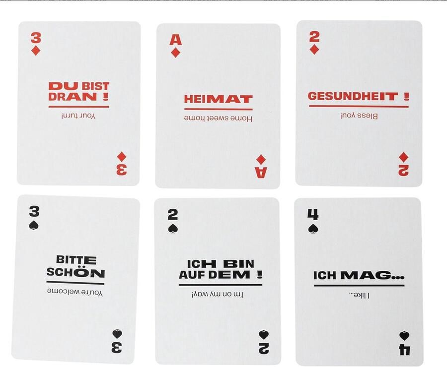 Lingo Duitse speelkaarten- playingcards- talen leren- German- jong en oud- Duitse woordenschat- Leer Duitse woordenschat op een leuke en gemakkelijke manier- 52 essentiële vertalingen- Leren- reizen- spelen