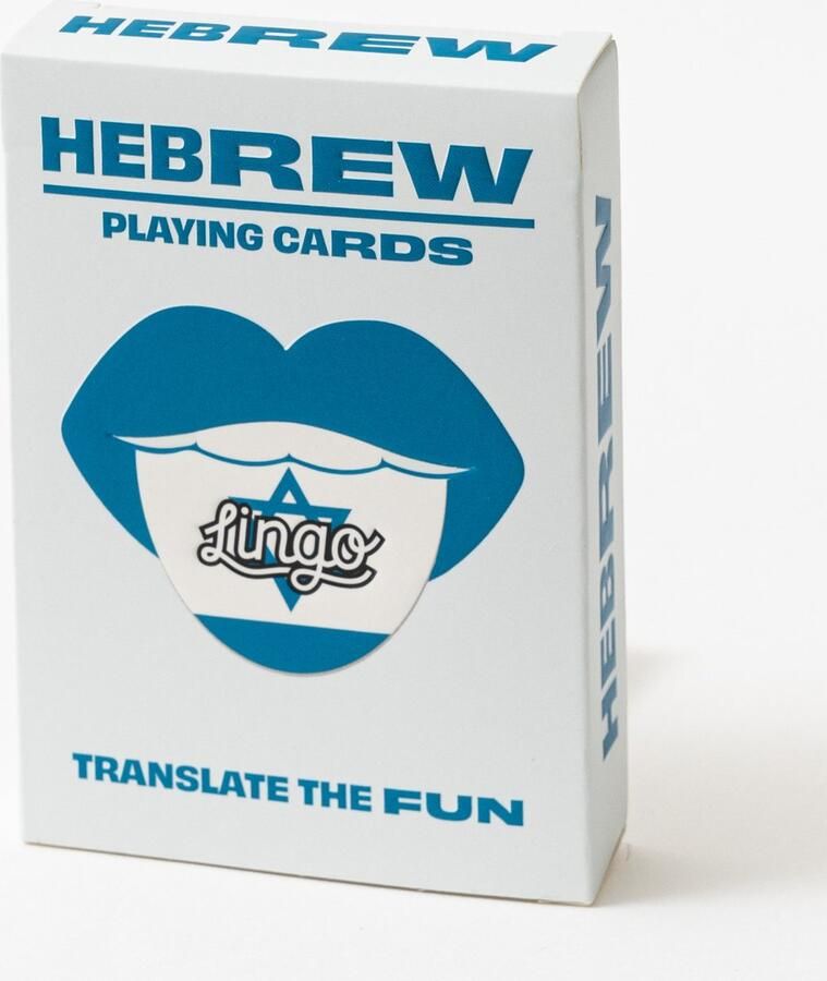 Lingo Hebrew speelkaarten- playingcards- talen leren- Hebrew- jong en oud- Hebrew woordenschat- Leer Hebrew woordenschat op een leuke en gemakkelijke manier- 52 essentiële vertalingen- Leren- reizen- spelen