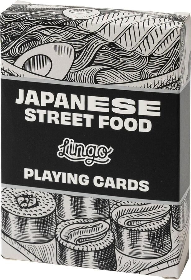 Lingo Japanese straatvoedsel speelkaarten playingcards reis flashcards jong en oud- Japanse Street Food Recepten & Tips op een leuke en gemakkelijke manier Reis Flashcard Deck 52 essentiële vertalingen 8.99x6.5x1.7 cm 91g