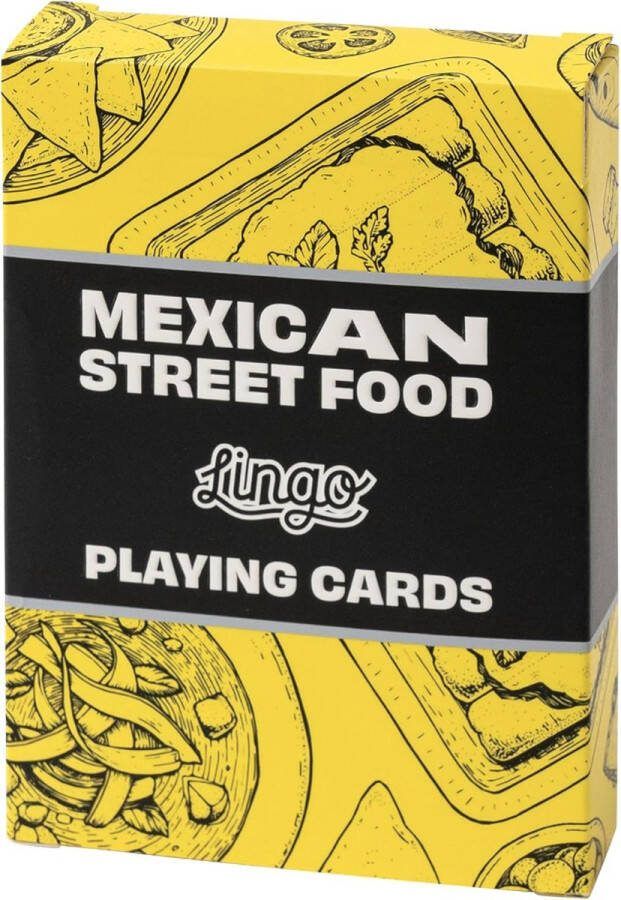 Lingo Mexicaans straatvoedsel speelkaarten playingcards reis flashcards jong en oud Mexicaans Street Food Recepten & Tips op een leuke en gemakkelijke manier Reis Flashcard Deck 52 essentiële vertalingen ‎8.99x6.5x1.7 cm 91g