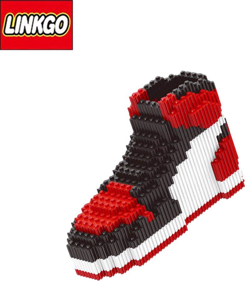 Linkgo Bouwblokken Sneaker Set Rood Basketbalschoen Design Geschikt voor Jong & Oud