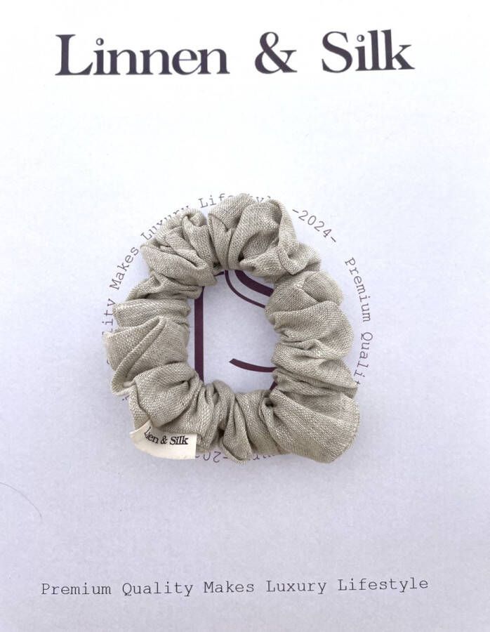 Linnen & Silk 100% Hoogwaardig Vegan Linnen Casual Scrunchie 3.5CM M Original Linen Linnen