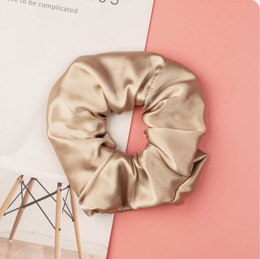 Linnen & Silk Zijden Scrunchie OEKO-TEX Standard 100 19 Momme 100% 6A Pure Silk Chique Scrunchie 6CM L Satin WarmRosé