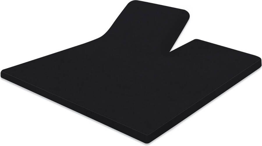 LINNICK Badstof Velours Splittopper Hoeslaken 200x200 220cm black