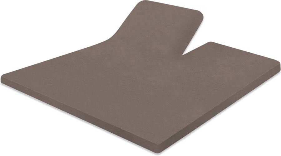 LINNICK Badstof Velours Splittopper Hoeslaken 200x200 220cm taupe