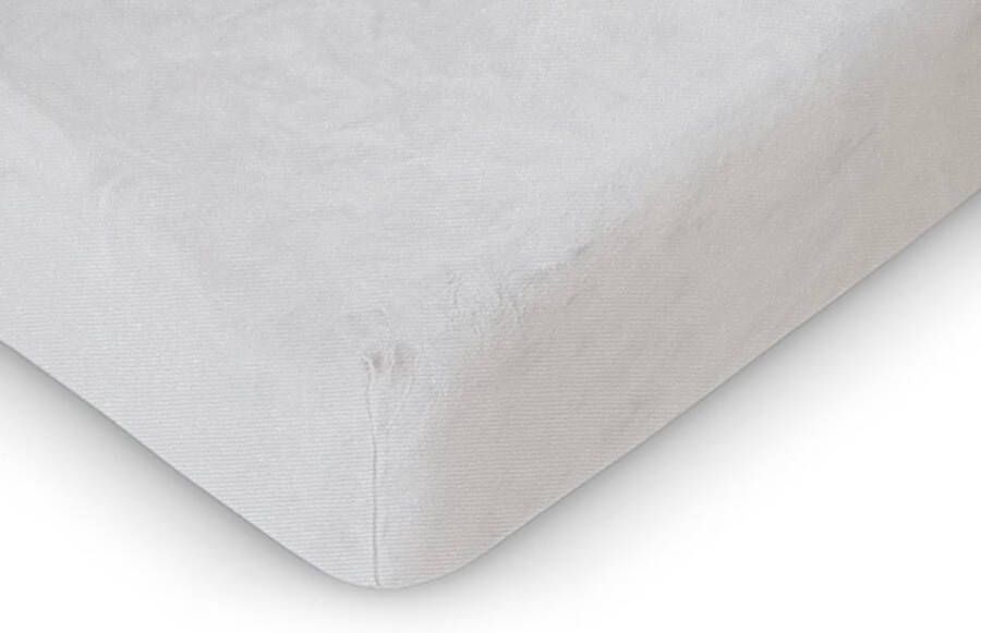 LINNICK Badstof Velours Topper Hoeslaken 160x210 220-180x200cm Lits Jumeaux Topper Hoeslakens white