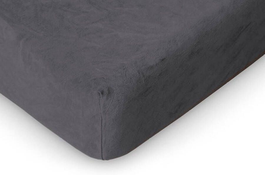 LINNICK Badstof Velours Topper Hoeslaken 90x220-100x200cm 1 Persoons Topper Hoeslakens anthracite