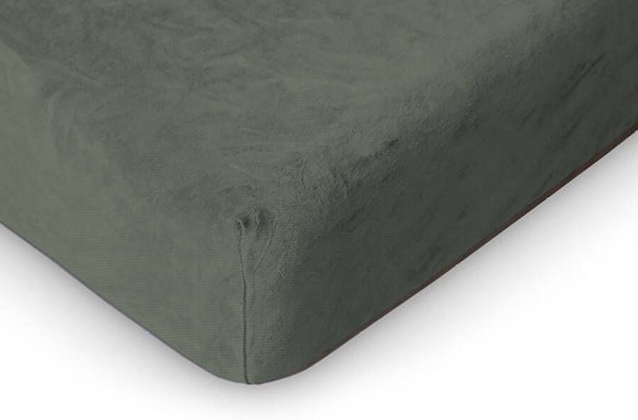 LINNICK Badstof Velours Topper Hoeslaken 90x220-100x200cm 1 Persoons Topper Hoeslakens green